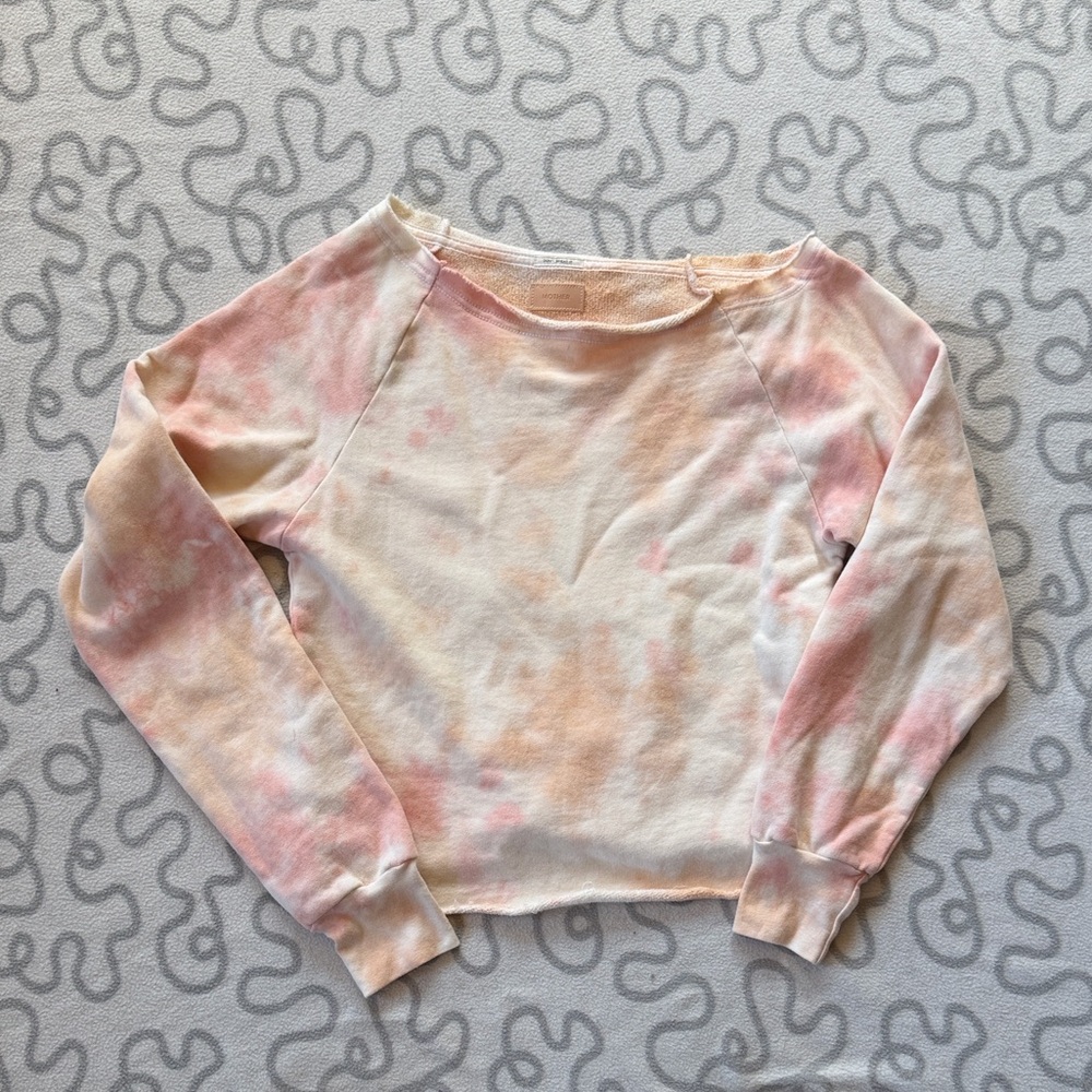 EUC like new MOTHER Tie-Dye Sweatshirt in Cream, Pink, Peach